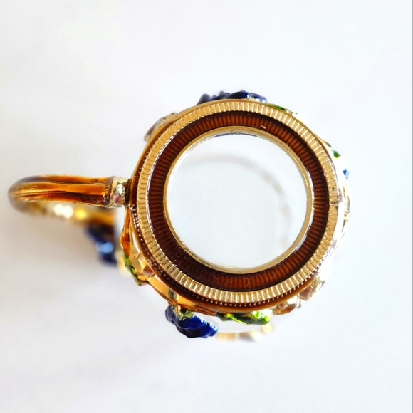 Collectible Tea/Coffee Cup with Floral, Butterfly, and Rhinestone Designs - Picture 5 of 6